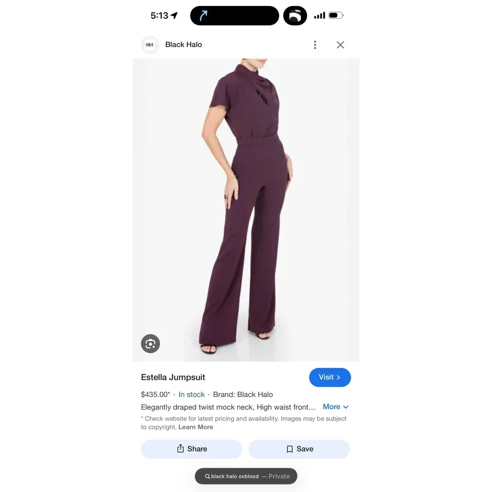 NWT $435 Black Halo Estella Jumpsuit Oxblood Draped Mock Neck High Waist Sz 2 - Picture 5 of 15